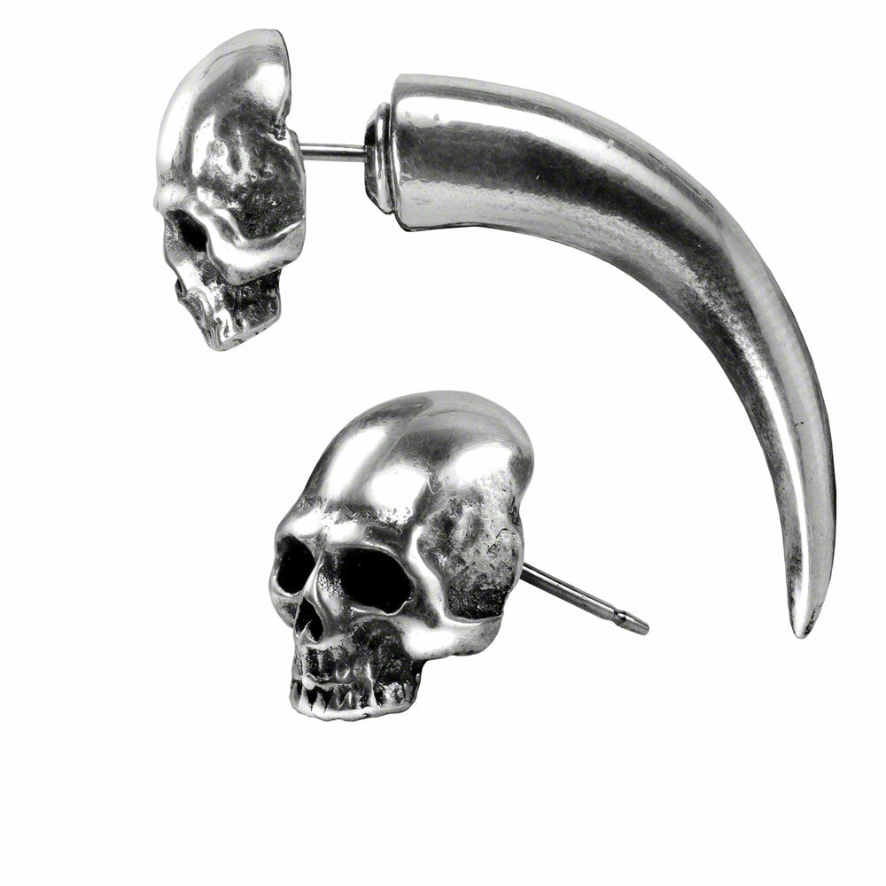 Skull And Horn Earring side view