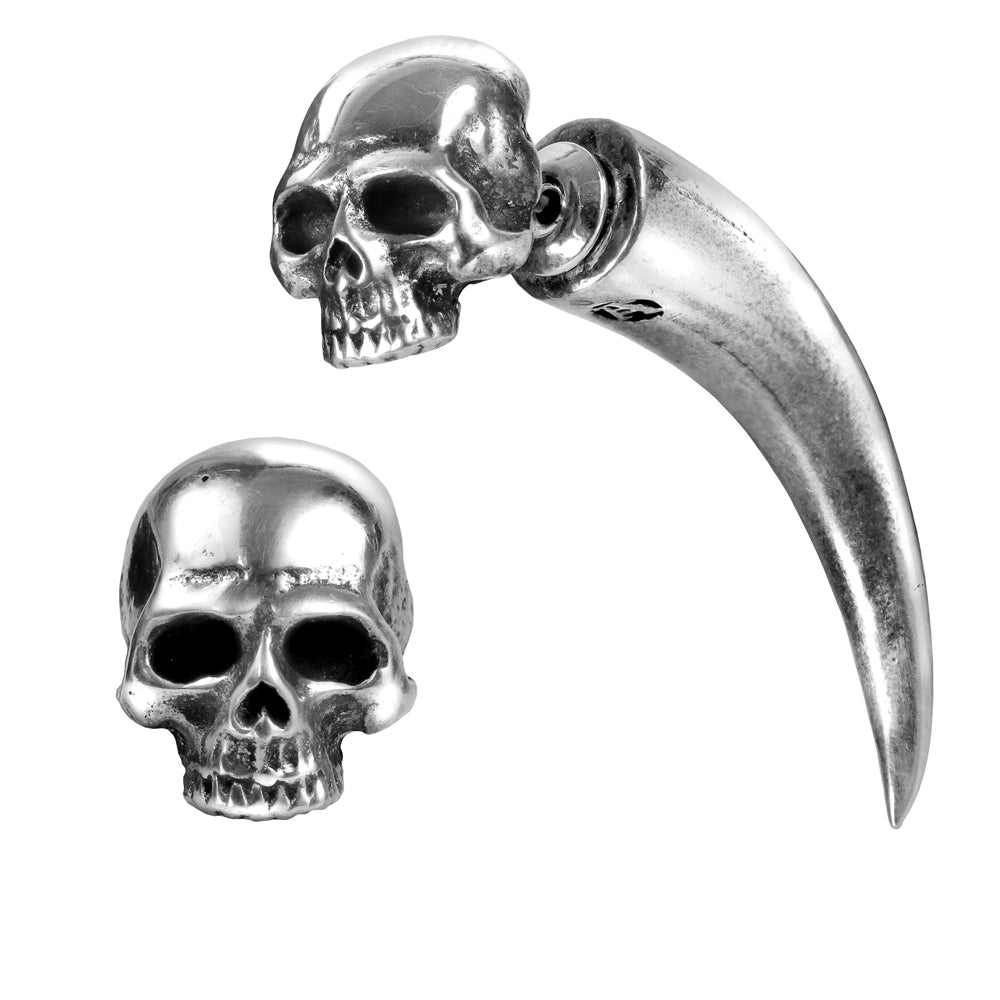 Skull And Horn Earring front view