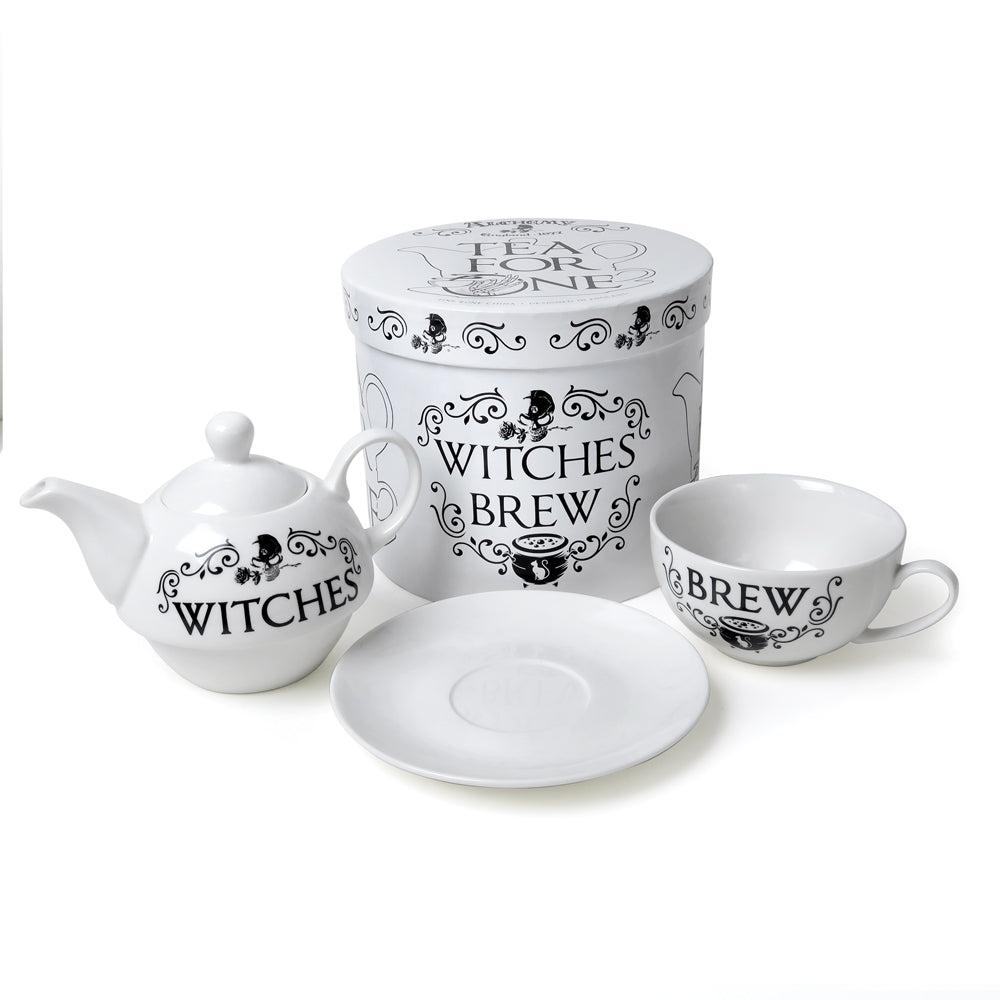 Skull Witches Brew Tea Set With Box