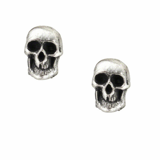 Smiling Skull Ear Studs front view