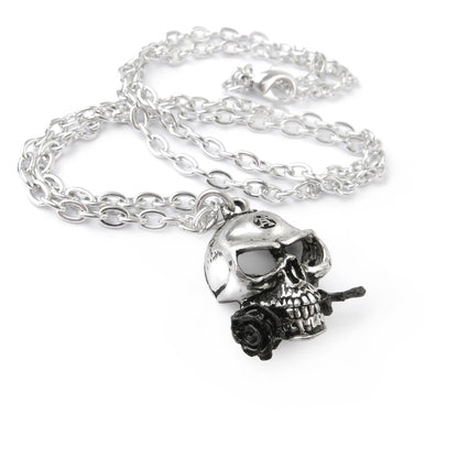The Alchemist Skull And Rose Pendant with chain