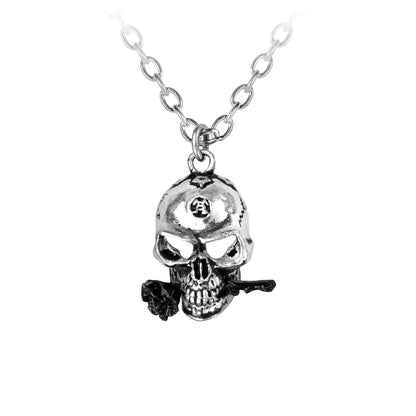 The Alchemist Skull And Rose Pendant close up