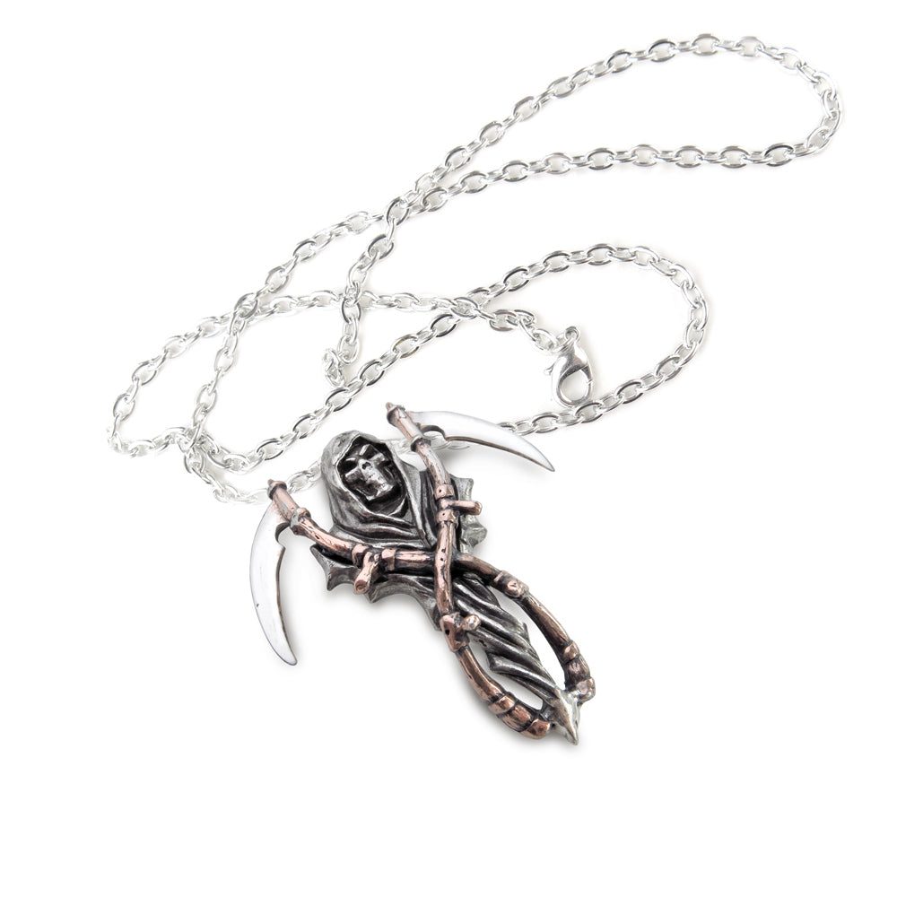 The Grim Reaper Double Scythe Pendant with chain