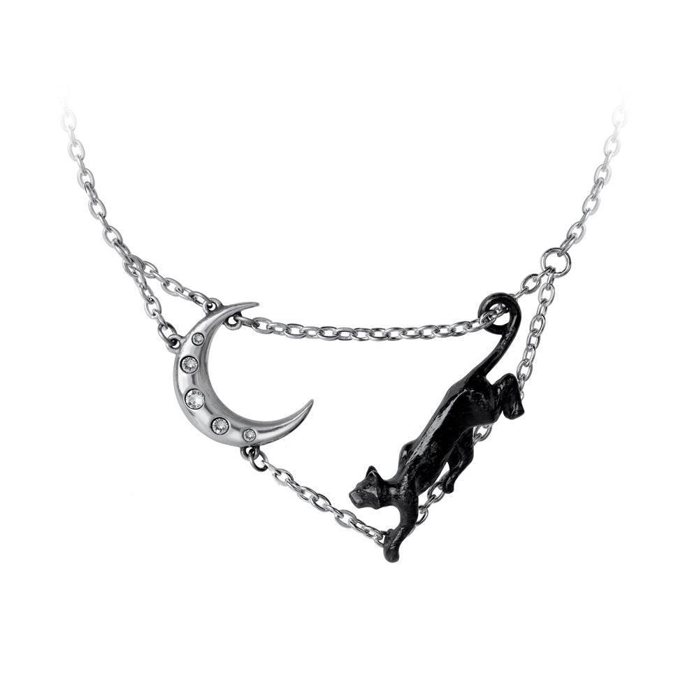 The Cat And The Crescent Moon Necklace