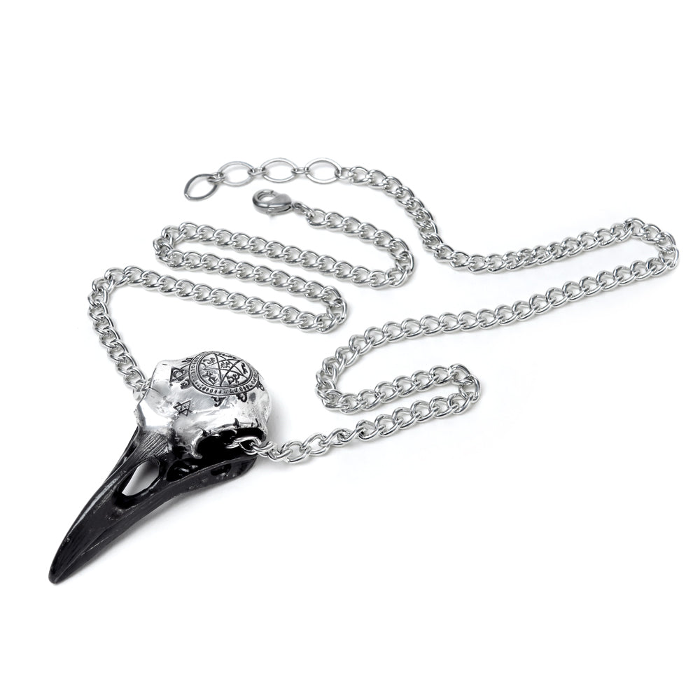 Viking Raven Skull Necklace with chain