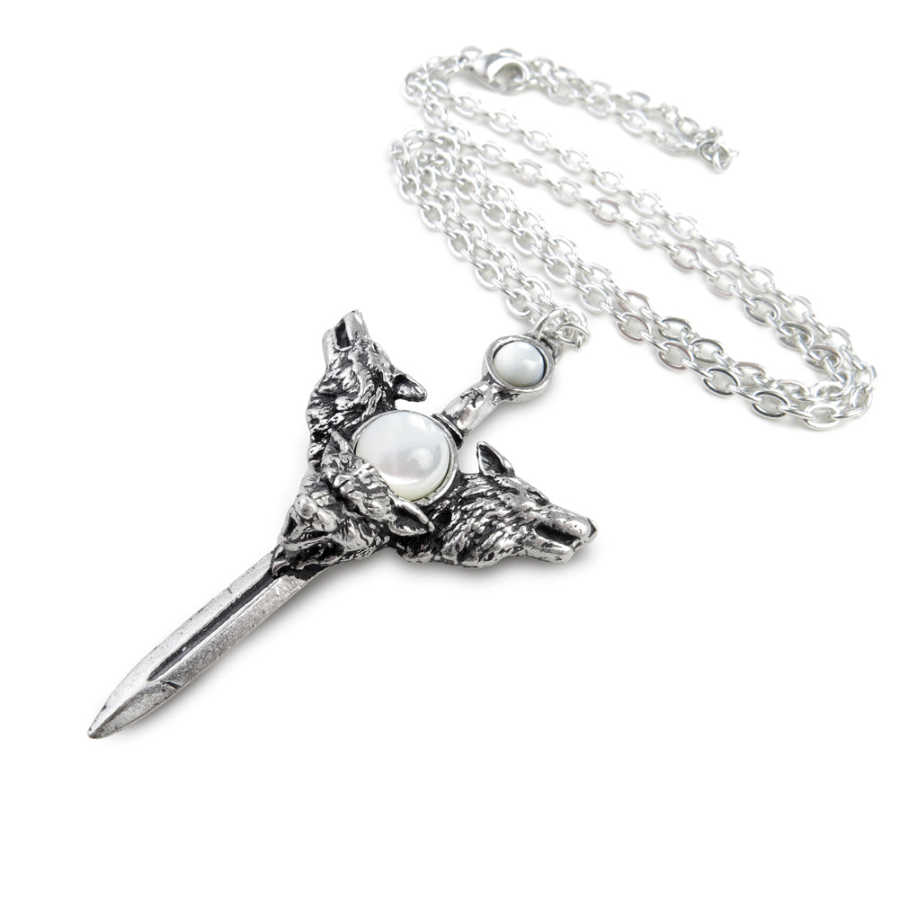 Werewolf Moon And Dagger Pendant with chain