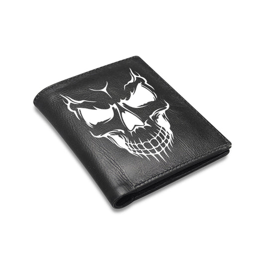 Smiling Skull Face Leather Wallet