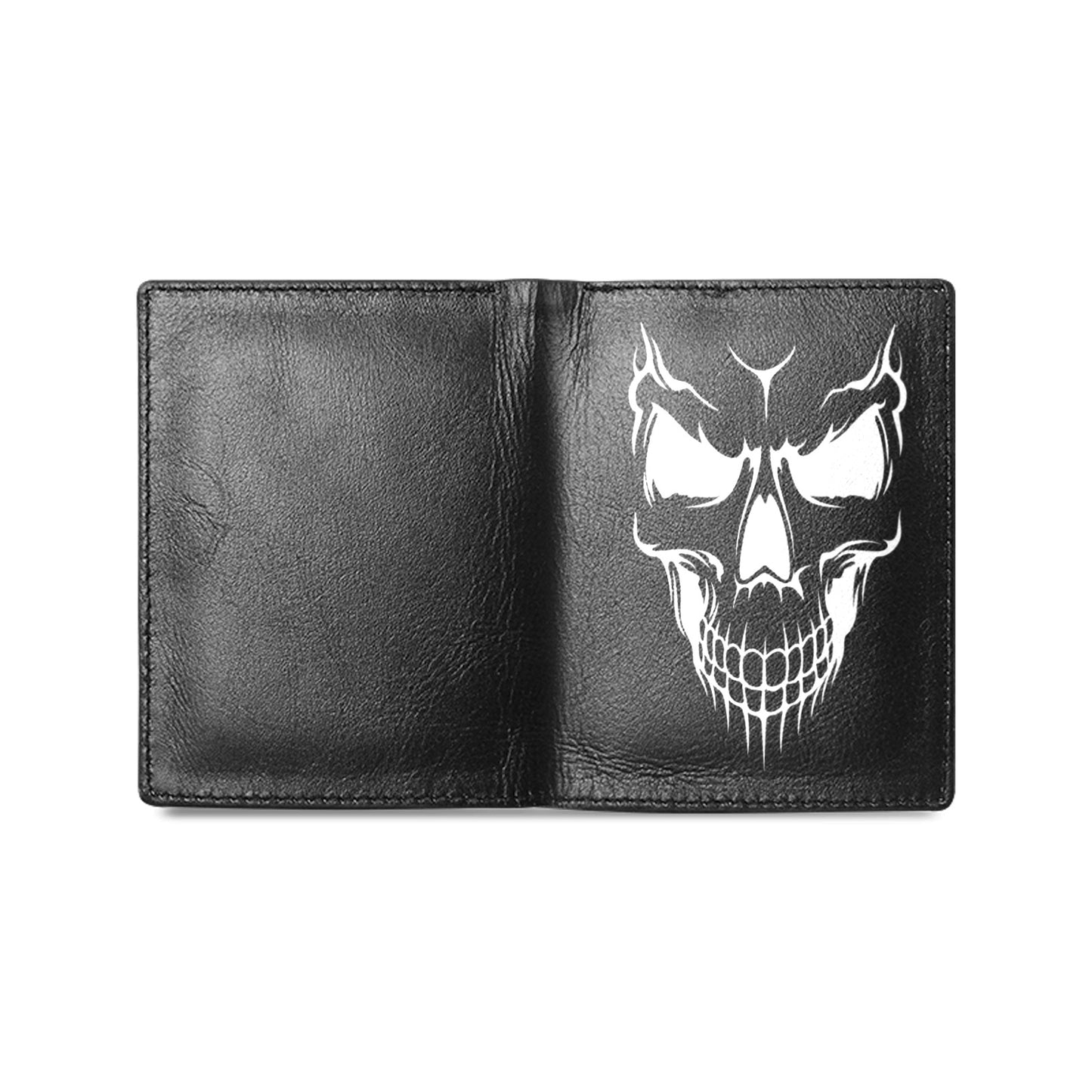 Smiling Skull Face Leather Wallet