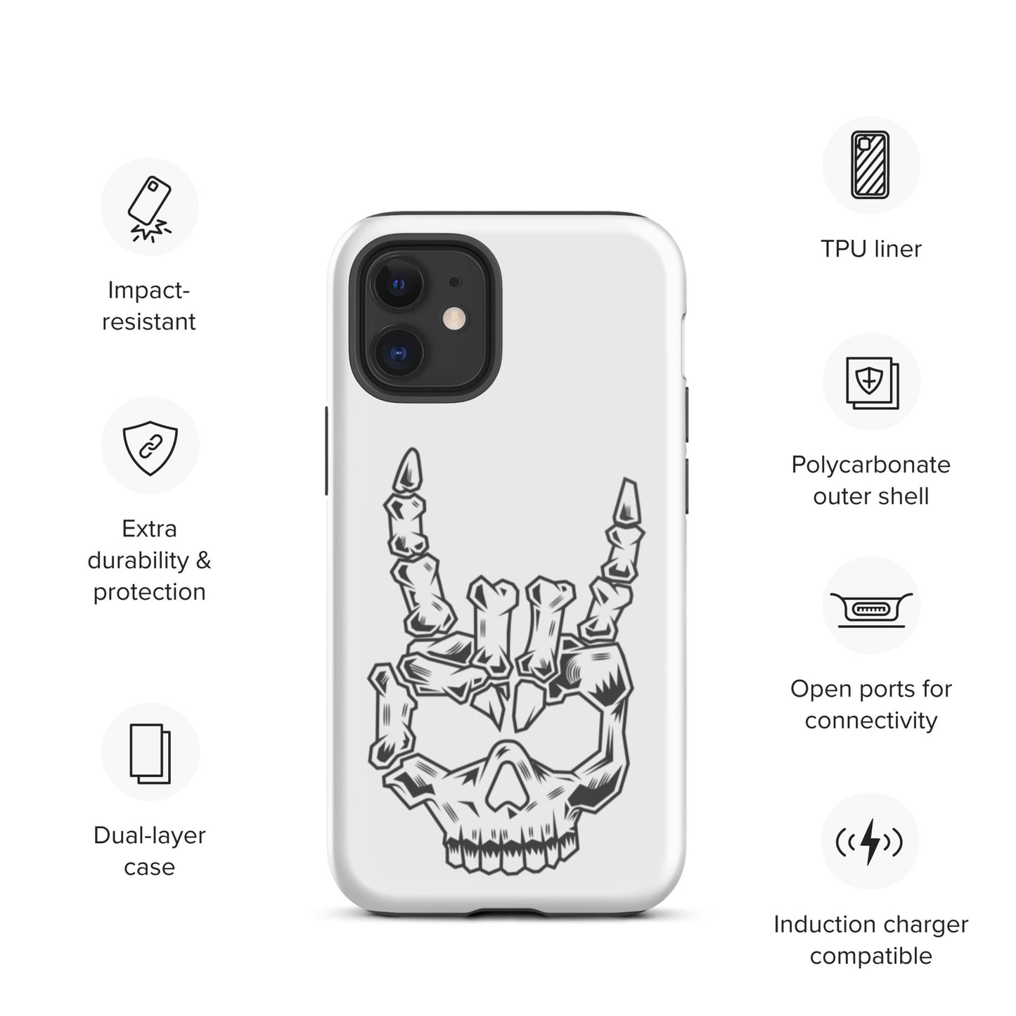 Rock On Skull Head Tough iPhone case