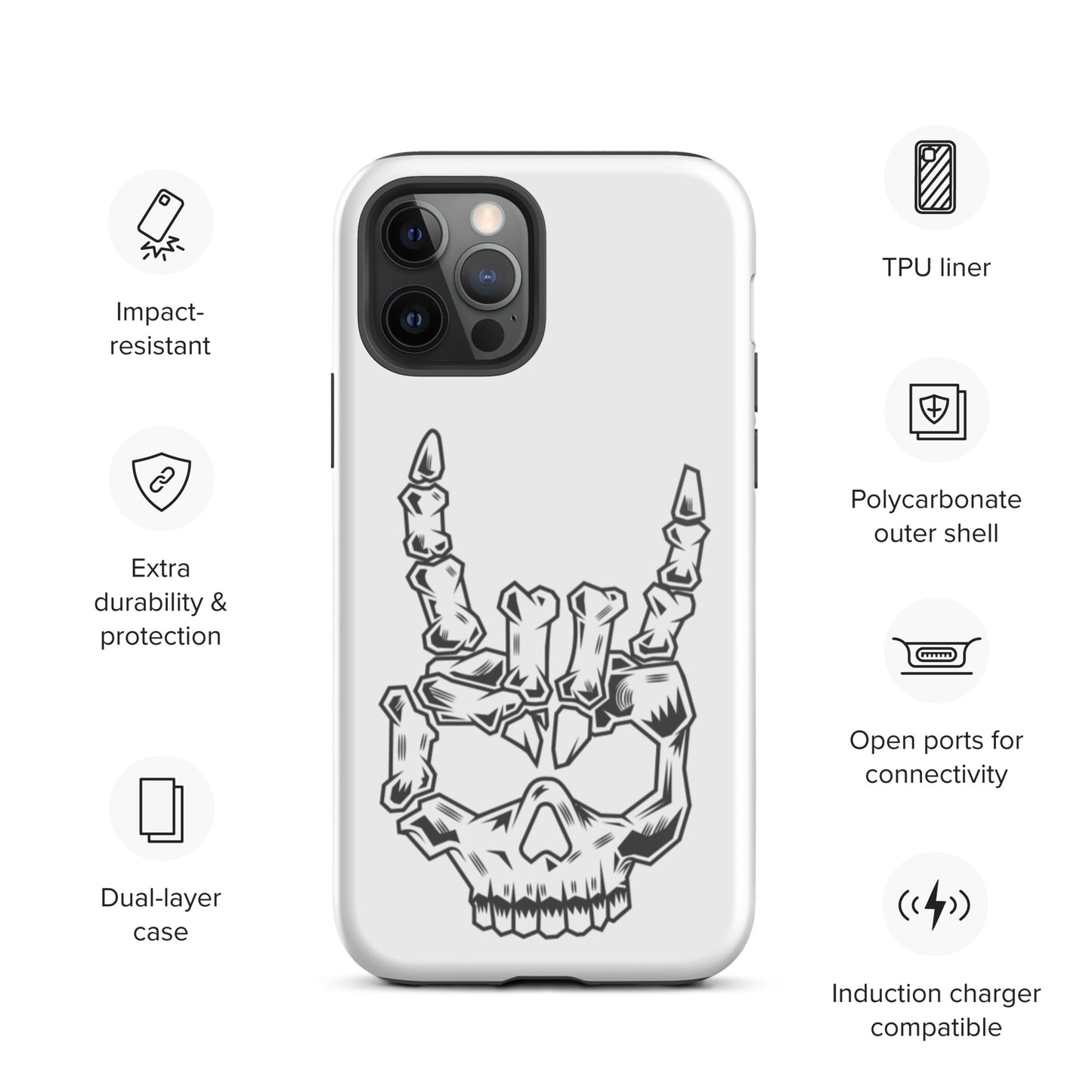 Rock On Skull Head Tough iPhone case