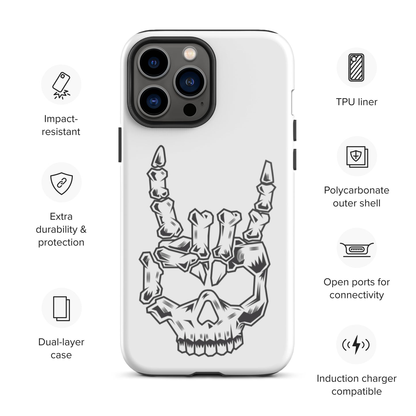 Rock On Skull Head Tough iPhone case