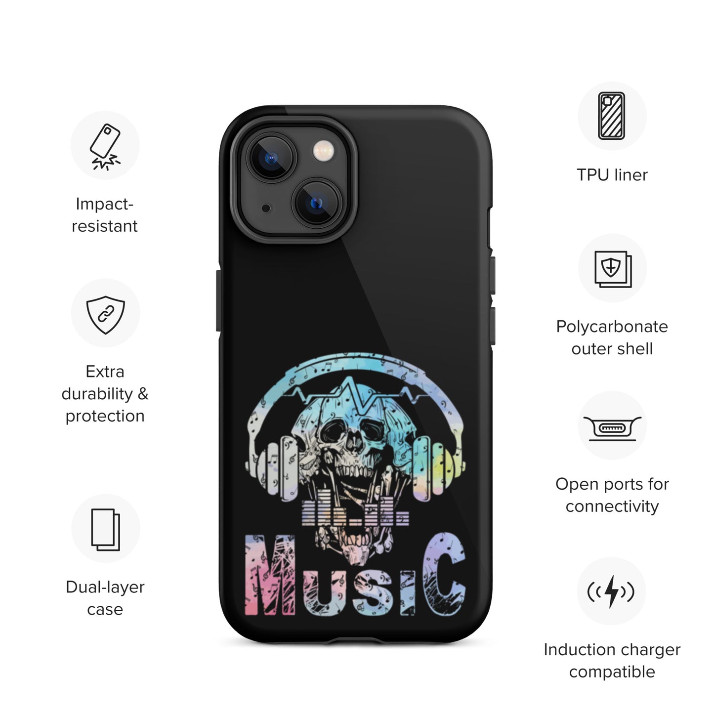 Skull Music Tough iPhone case