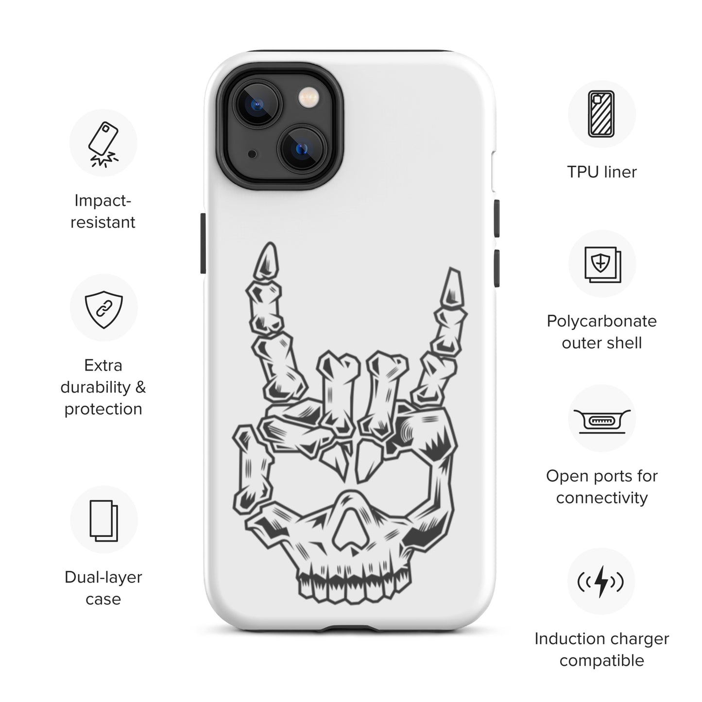 Rock On Skull Head Tough iPhone case