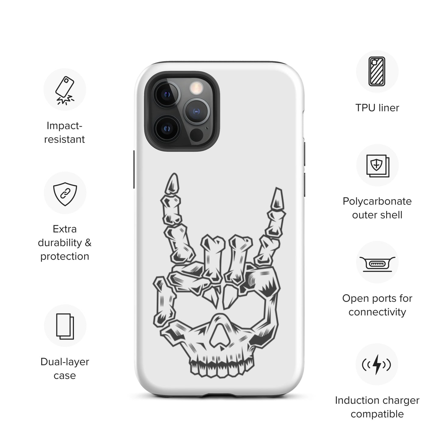 Rock On Skull Head Tough iPhone case