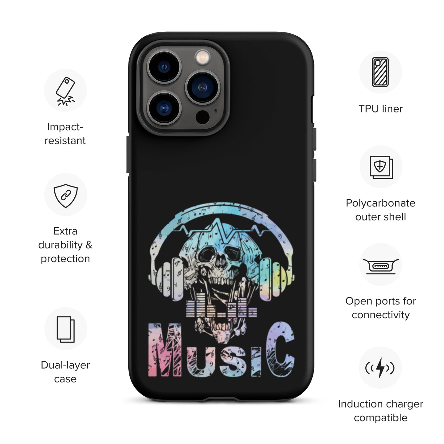 Skull Music Tough iPhone case