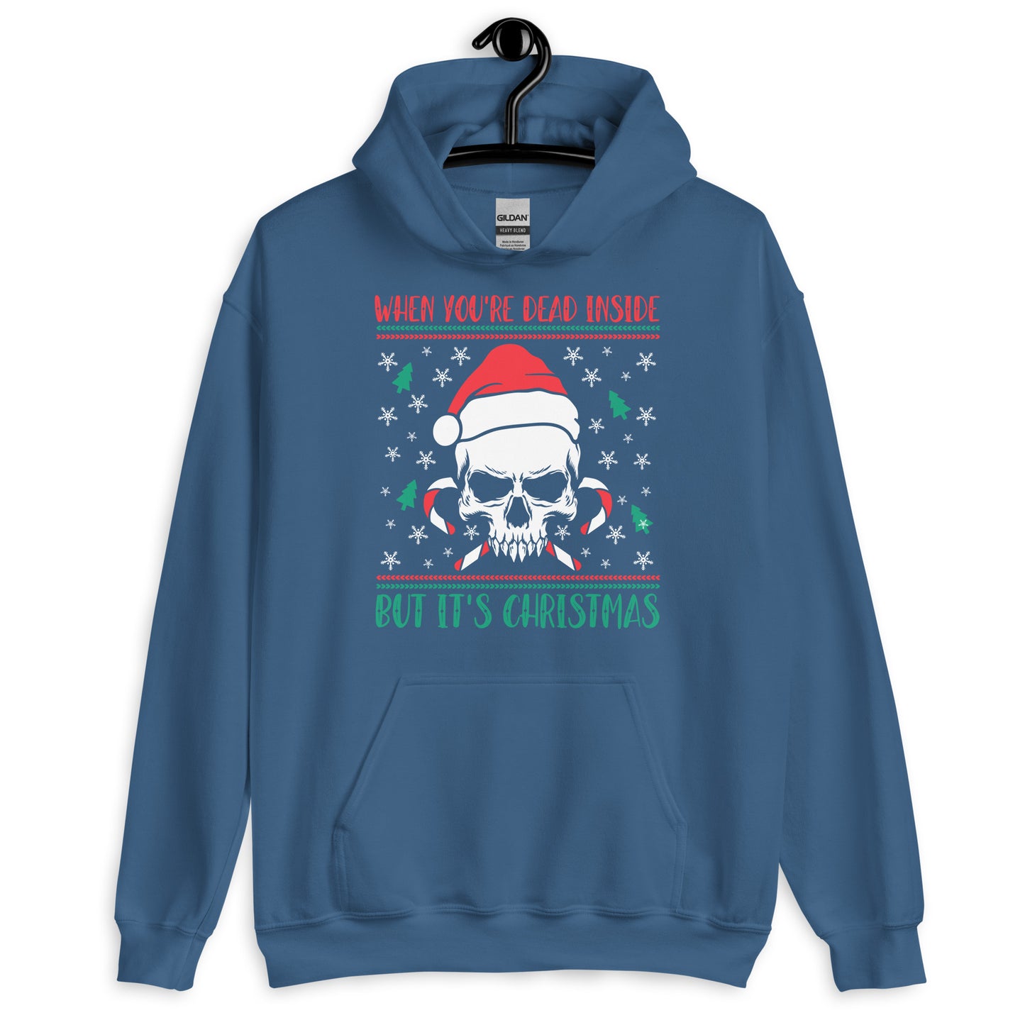 When You're Dead Inside But Its Christmas Hoodie blue
