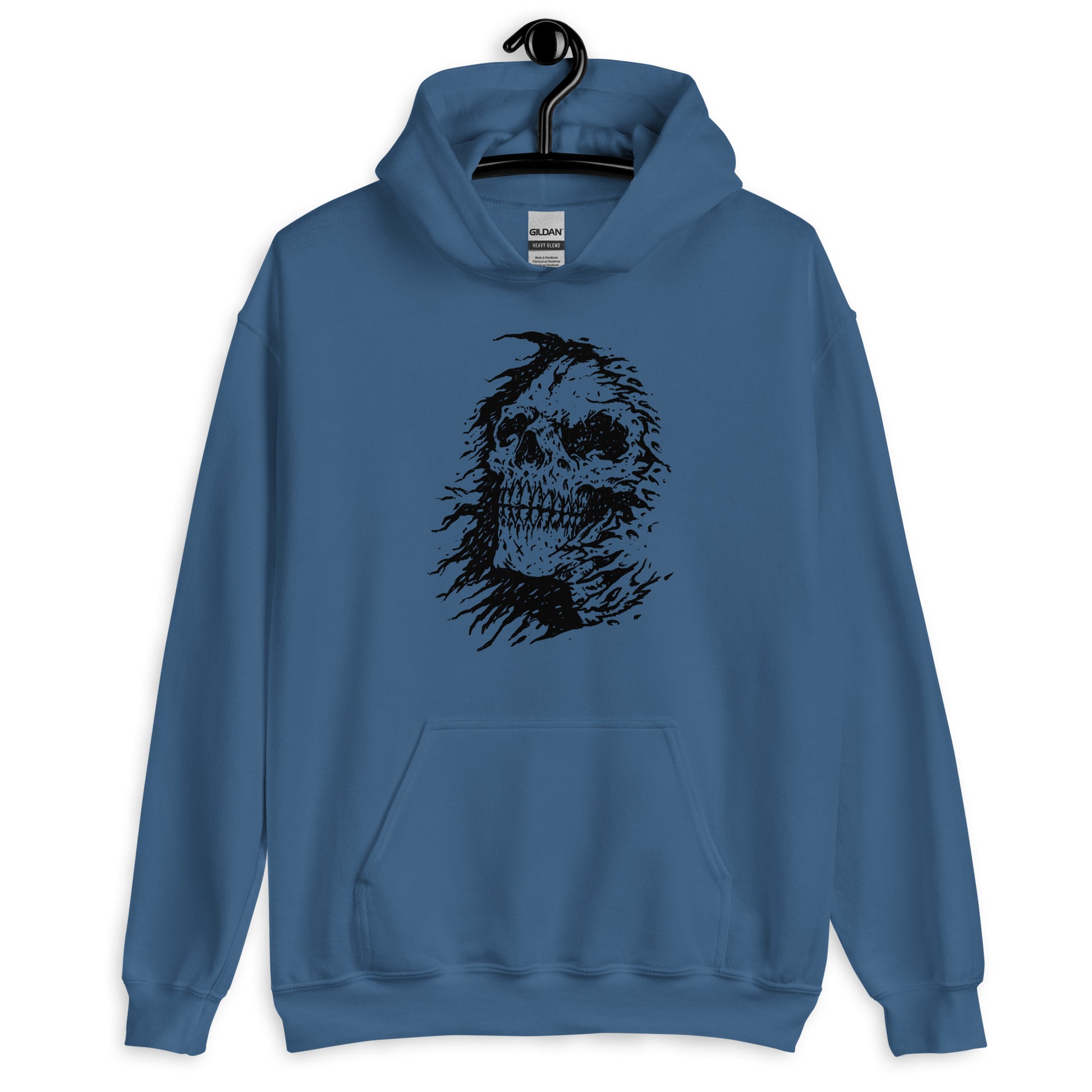 The Grim Reapers Skull Face Hoodie blue