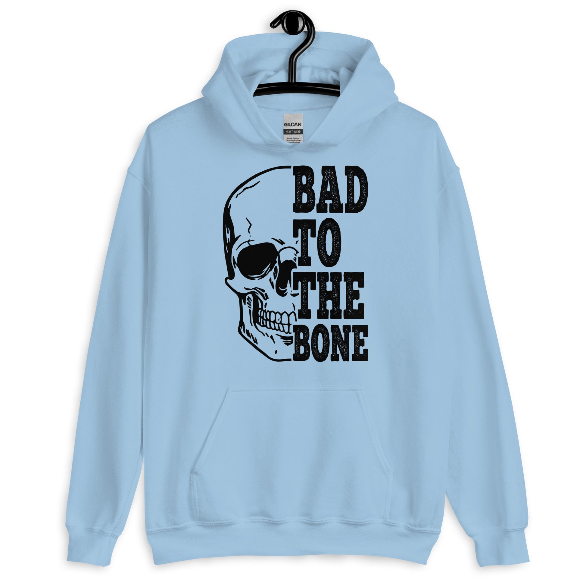 Bad To The Bone Skull Hoodie blue