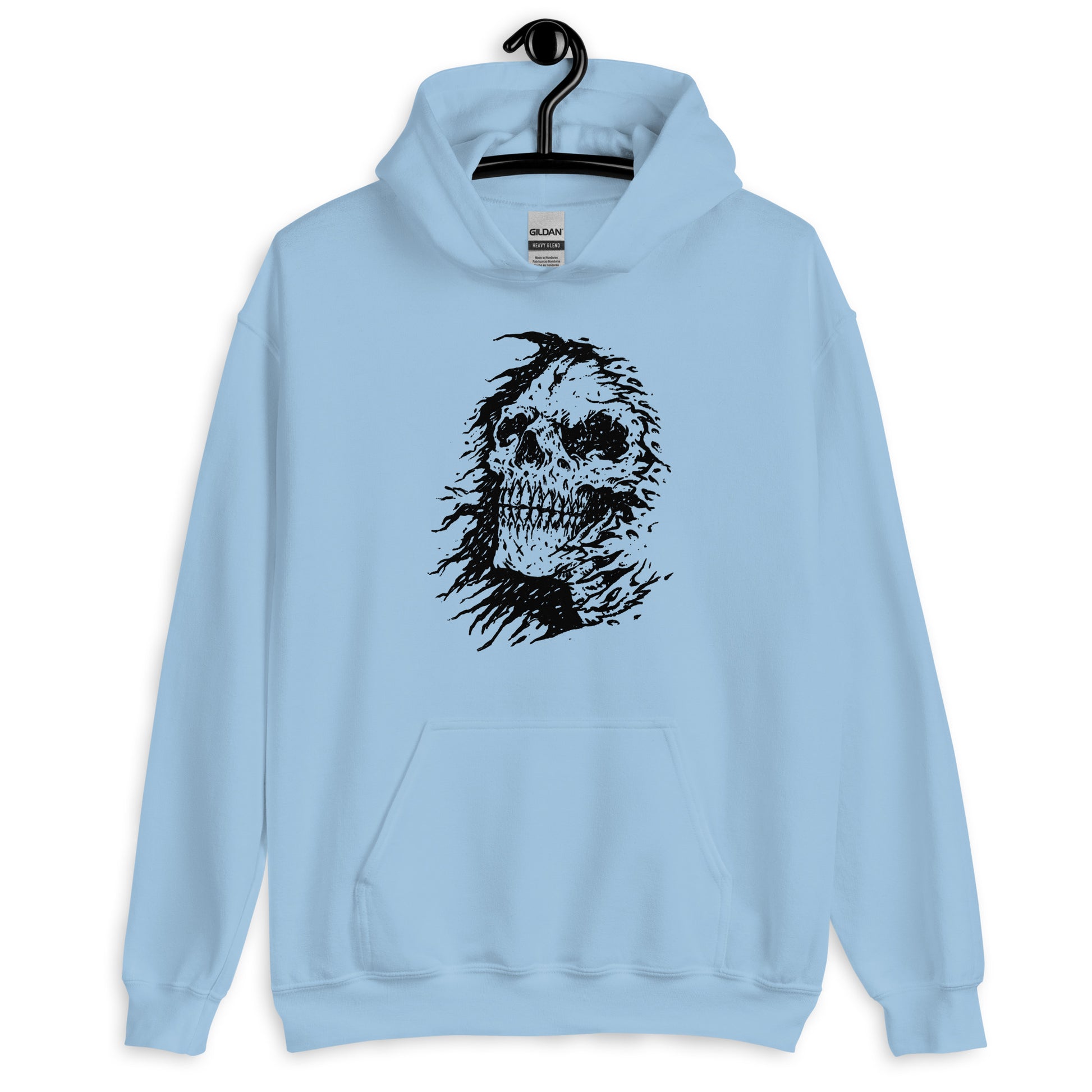 The Grim Reapers Skull Face Hoodie light blue