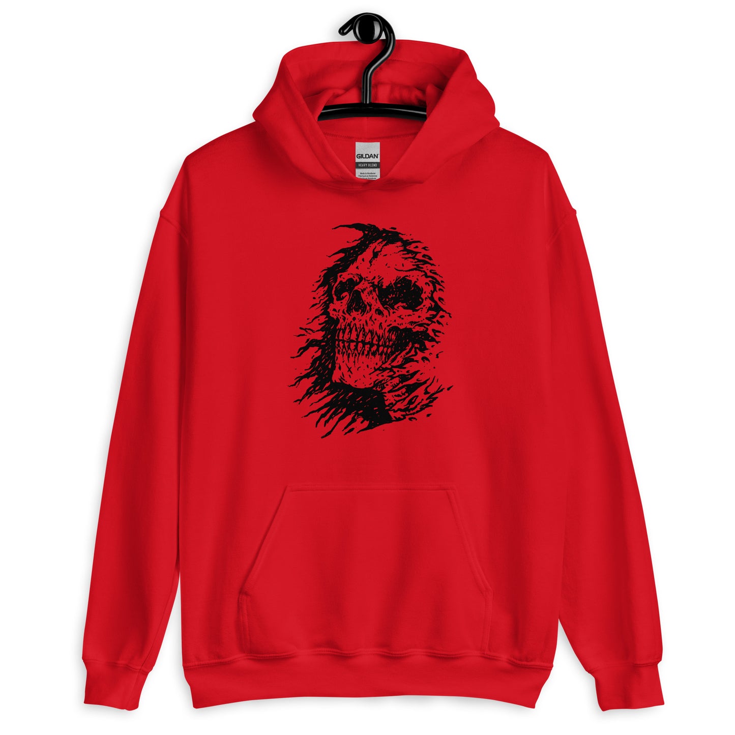 The Grim Reapers Skull Face Hoodie red