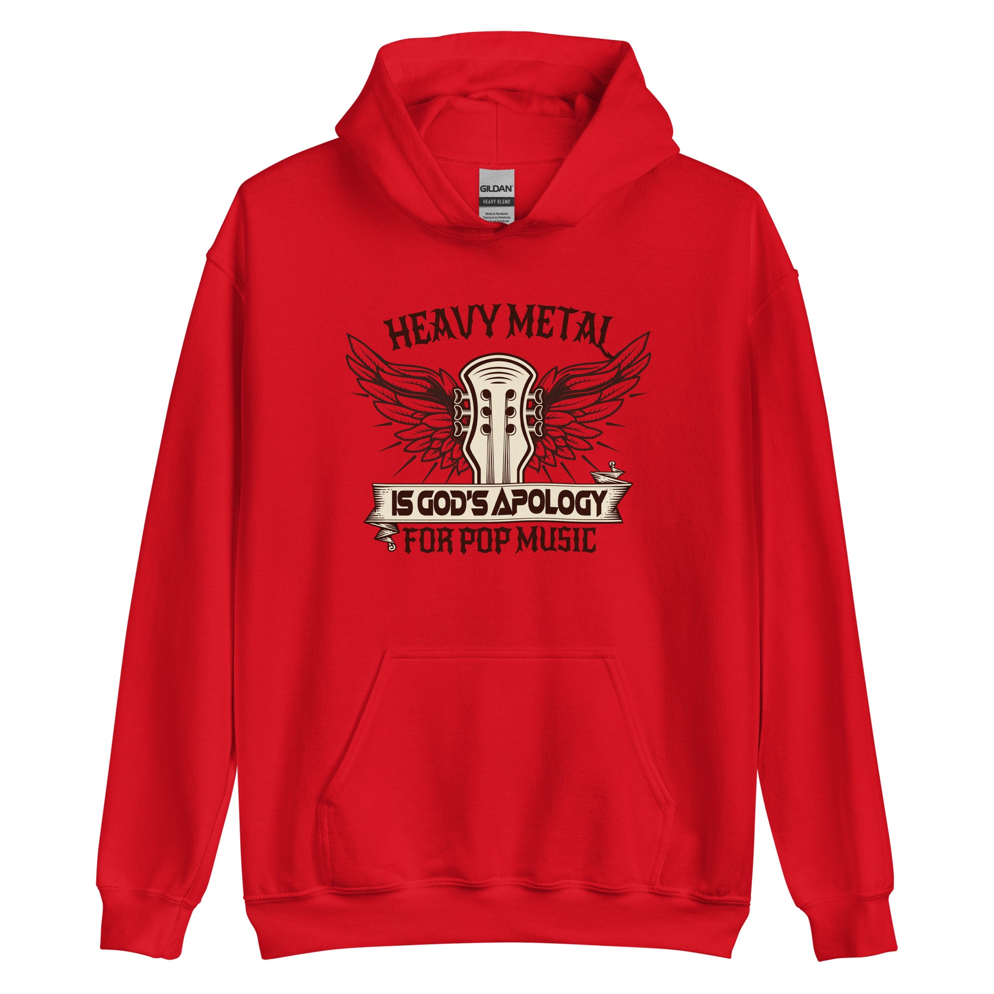Heavy Metal Is God's Apology Hoodie red