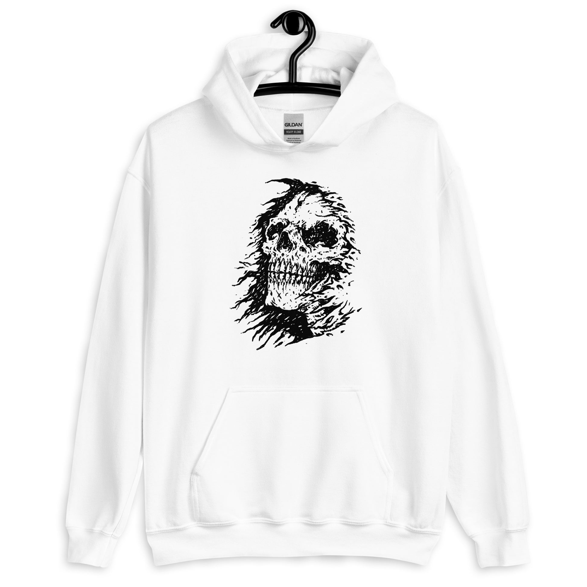The Grim Reapers Skull Face Hoodie white