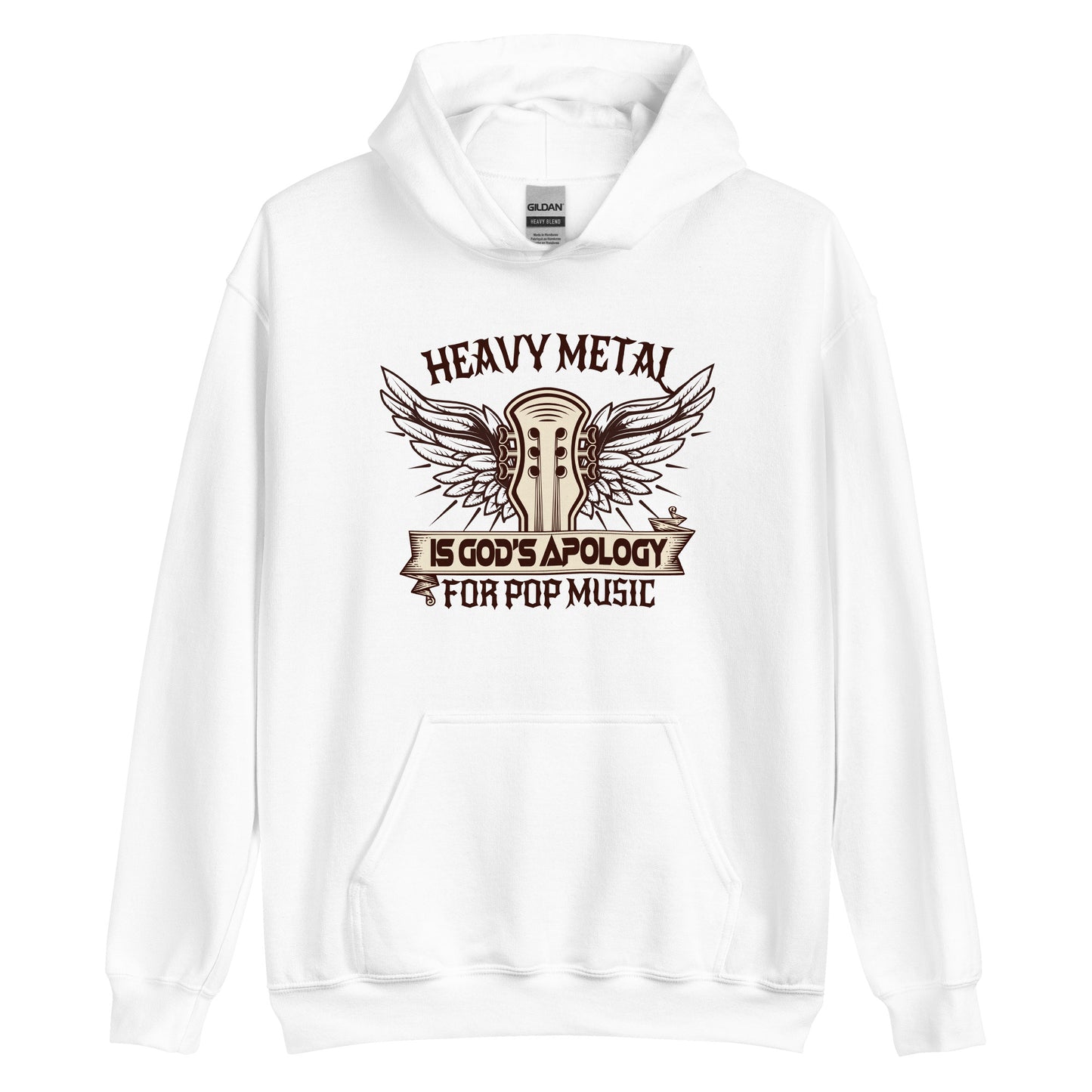 Heavy Metal Is God's Apology Hoodie white